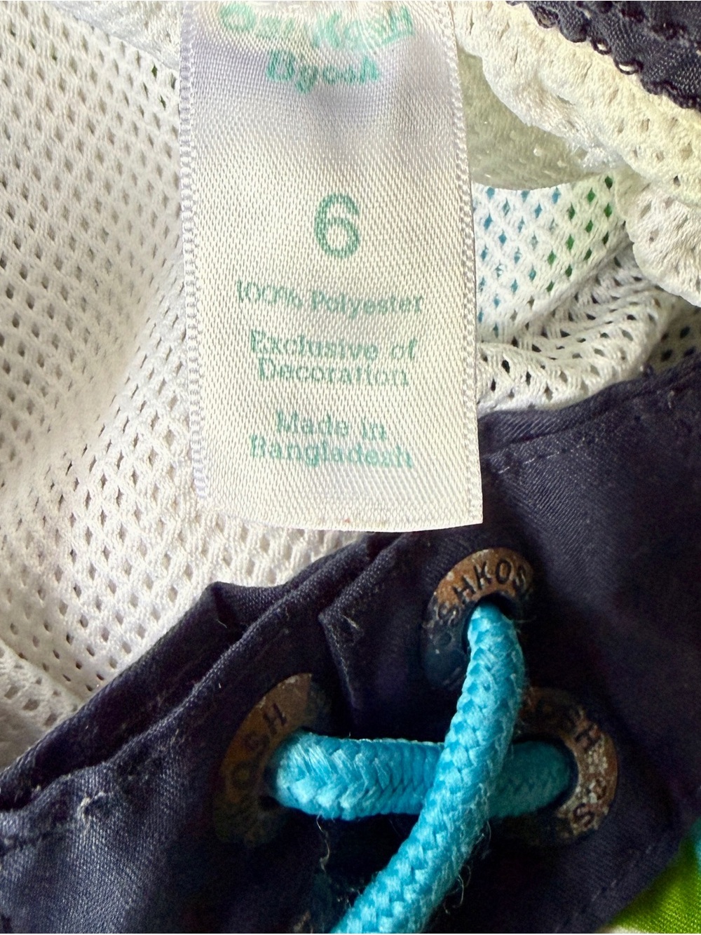 OshKosh B'gosh Navy, Blue & Green Shark Swim Trunks size 6 kids - Picture 3 of 4